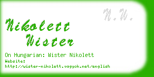 nikolett wister business card